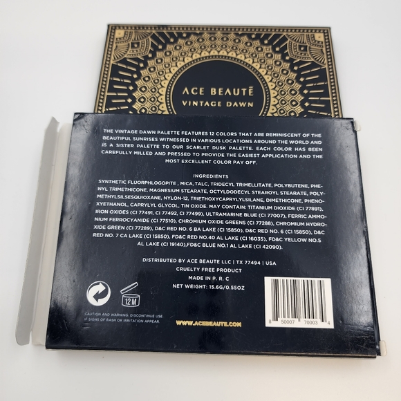 ACE BEAUTE Vintage  Dawn Eyeshadow Palette 12 Shades NIB - Picture 3 of 3